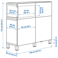 Comodă Ikea Besta 112 x 120 x 42 / MDF / Alb photo 6