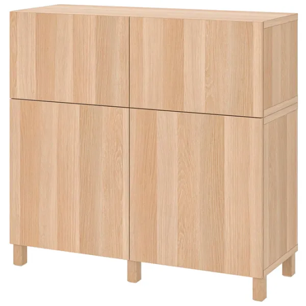 Comodă Ikea Besta 112 x 120 x 42 / MDF / Stejar Natural photo 1
