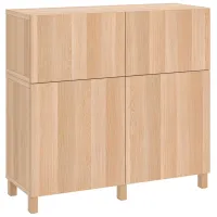 Comodă Ikea Besta 112 x 120 x 42 / MDF / Stejar Natural photo 2