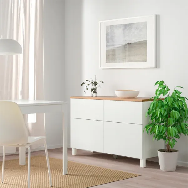 Comodă Ikea Besta 76 x 120 x 42 / MDF / Alb photo 2