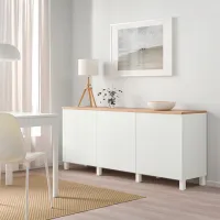 Comodă Ikea Besta 76 x 180 x 42 / MDF / Alb photo 3