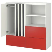 Comodă Ikea Smastad/Platsa 123 x 120 x 42 / MDF / Alb Roșu Negru