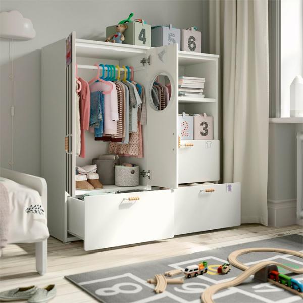 Comodă Ikea Smastad/Platsa 123 x 120 x 42 / MDF / Alb Roșu Negru photo 3