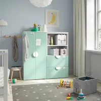 Comodă Ikea Smastad/Platsa 123 x 120 x 42 / MDF / Verde deschis photo 2