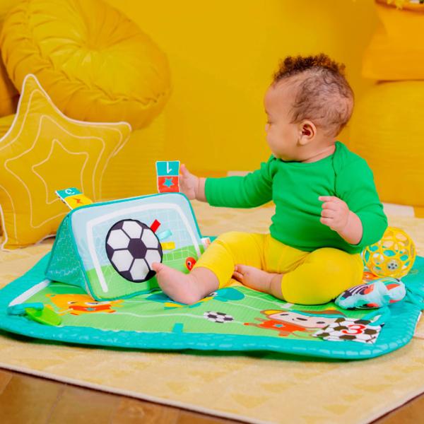 Covoraş pentru joc Bright Starts Grip & Kick Oball (17165) 0+/ Dreptunghiular/ Green photo 6