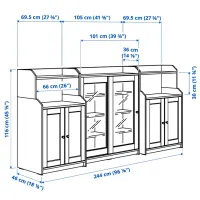 Комод Ikea Hauga 116 x 244 x 46см / МДФ / Серый photo 7