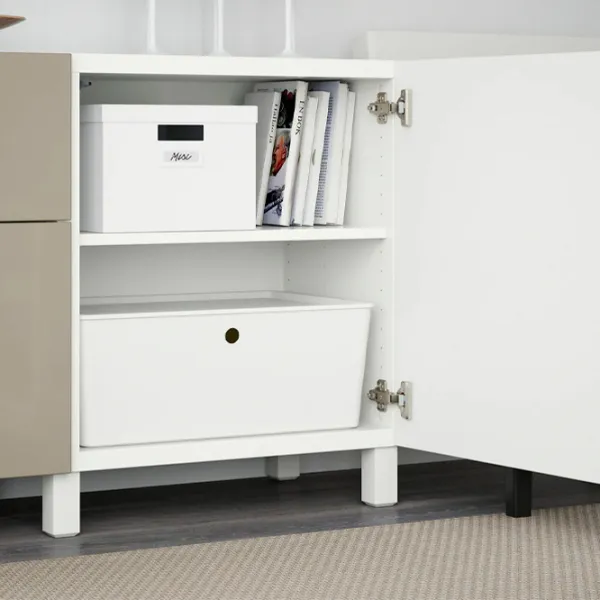 Comodă Ikea Besta 74 x 180 x 40 / MDF / Alb Bej photo 2
