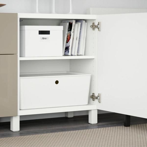 Comodă Ikea Besta 74 x 180 x 40 / MDF / Alb Bej photo 2