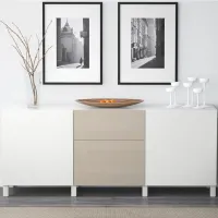 Комод Ikea Besta 74 x 180 x 40см / МДФ / Белый Бежевый photo 3