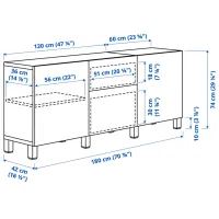 Комод Ikea Besta 74 x 180 x 40см / МДФ / Белый Бежевый photo 6