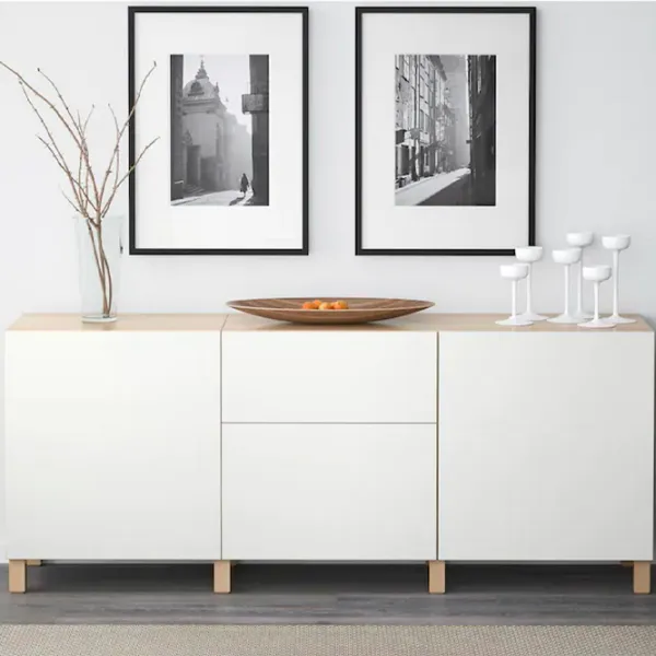 Комод Ikea Besta 74 x 180 x 40см / МДФ / Дуб Беленый photo 3