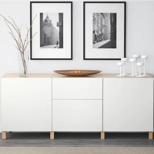 Комод Ikea Besta 74 x 180 x 40см / МДФ / Дуб Беленый photo 3