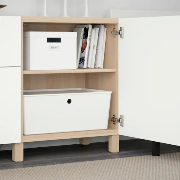 Комод Ikea Besta 74 x 180 x 40см / МДФ / Дуб Беленый photo 4