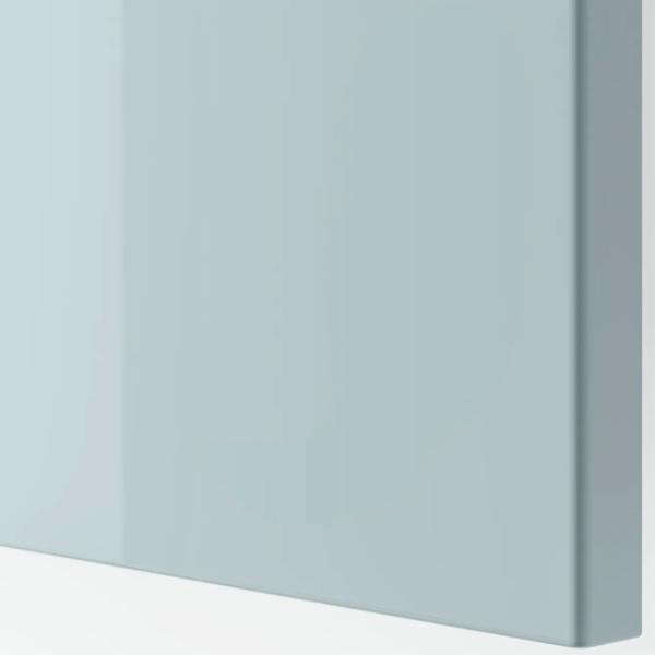 Комод Ikea Besta 74 x 120 x 42см / МДФ / Светло серо голубой глянцевый photo 6