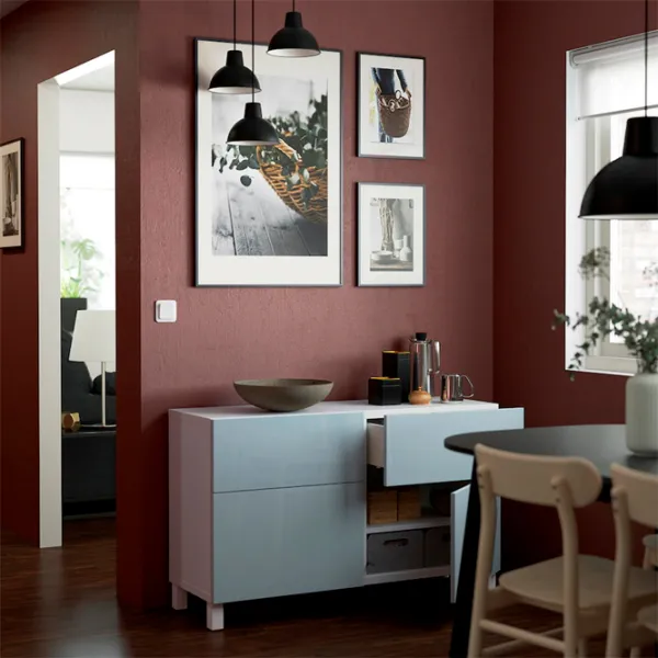 Comodă Ikea Besta 74 x 120 x 42 / MDF / Sur albastru deschis photo 3