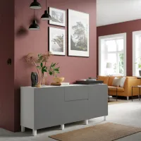 Comodă Ikea Besta 74 x 180 x 42 / MDF / Sur închis photo 2