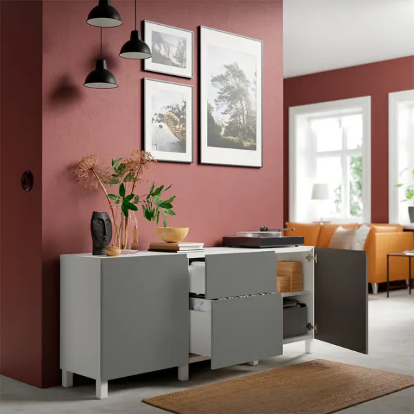 Комод Ikea Besta 74 x 180 x 42см / МДФ / Темно серый photo 3