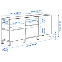 Comodă Ikea Besta 74 x 180 x 42 / MDF / Sur închis photo 7