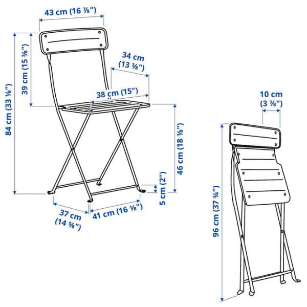 Садовый стул Ikea Sundso Металл / Металл / Синий Синий photo 5 Садовый стул Ikea Sundso Металл / Металл / Синий Синий photo 5