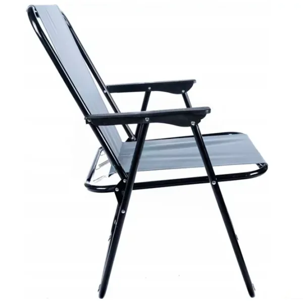 Scaun de grădină Gotel L66E Aluminiu / Poliester / Gray Black photo 2