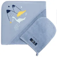 Prosop pentru bebeluși Premaman Dino 80 x 80 cm / Bumbac / Blue