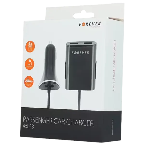 Автомобильное зарядное устройство Forever Passenger 2.4 А / Черный photo 3