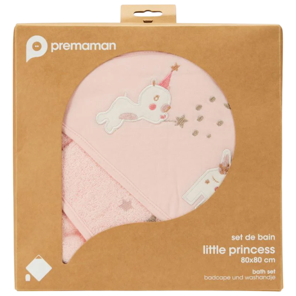 Prosop pentru bebeluși Premaman Little Princess 80 x 80 cm / Bumbac / Pink photo 2 Prosop pentru bebeluși Premaman Little Princess 80 x 80 cm / Bumbac / Pink photo 2