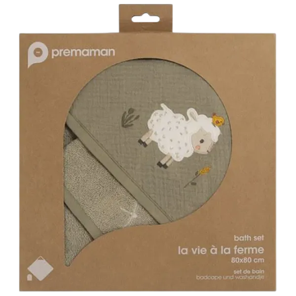 Детское полотенце Premaman Life on the Farm 80 x 80 см / Хлопок / Хаки photo 3