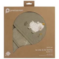 Детское полотенце Premaman Life on the Farm 80 x 80 см / Хлопок / Хаки photo 3