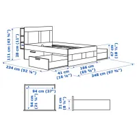 Кровать Ikea Brimnes 160 x 200 см / ЛДСП / Белый photo 8