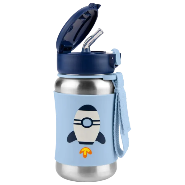 Бутылочка с соломинкой Skip Hop Spark 0.35л 24 месяцев / Нержавеющая сталь / Синий photo 2