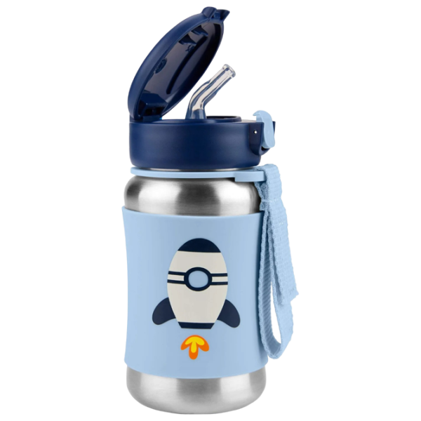 Бутылочка с соломинкой Skip Hop Spark 0.35л 24 месяцев / Нержавеющая сталь / Синий photo 2