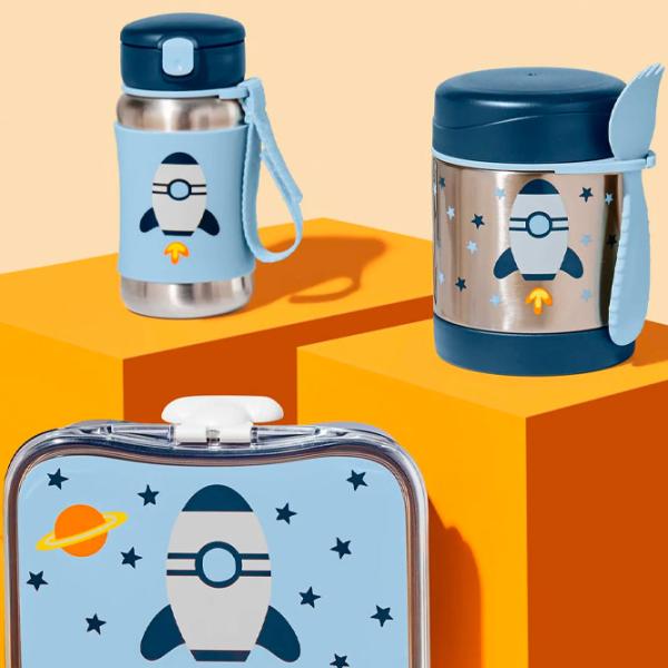Бутылочка с соломинкой Skip Hop Spark 0.35л 24 месяцев / Нержавеющая сталь / Синий photo 4