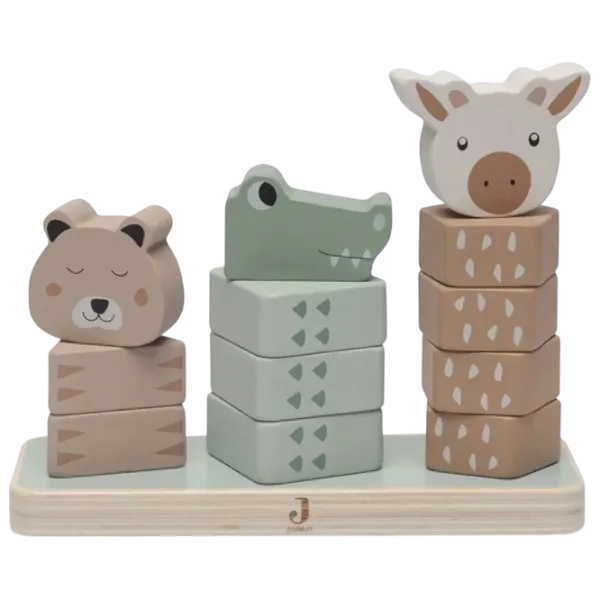 Развивающий набор Jollein Stacking Tower Jungle Jambo 1+/ Логическая игра photo 1