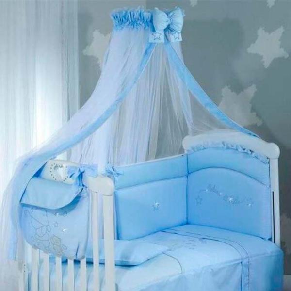 Baldachin pentru pătuț Italbaby Polvere Di Stelle Blue / Tul photo 1