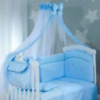 Балдахин для кроватки Italbaby Polvere Di Stelle Синий / Тюль