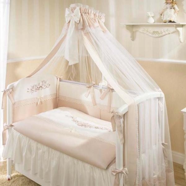 Baldachin pentru pătuț Italbaby I Cuccioli Beige / Tul photo 1