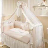 Baldachin pentru pătuț Italbaby I Cuccioli Beige / Tul
