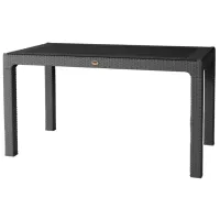 Садовый стол Heniver Rattan Table Прямоугольный / Серый Серый