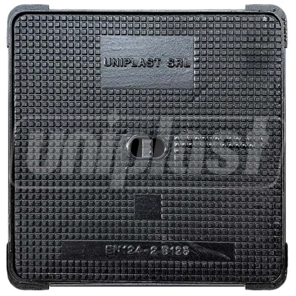 Capac canalizare Uniplast EN124 Black / Fontă  photo 1