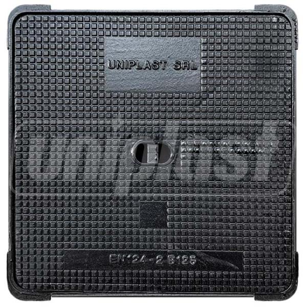 Capac canalizare Uniplast EN124 Black / Fontă  photo 1