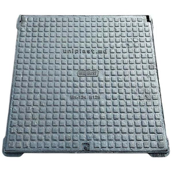 Capac canalizare Uniplast EN124 Black / Fontă  photo 1