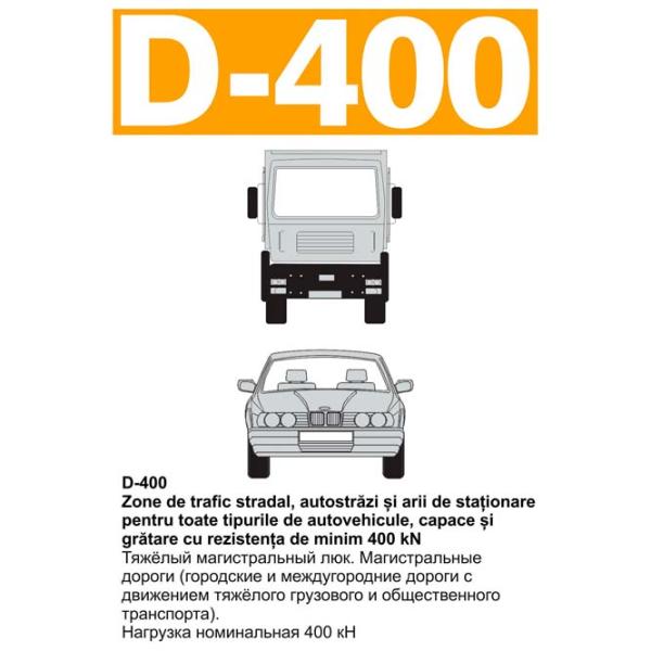 Capac canalizare Uniplast EN124 Black / Fontă  photo 4