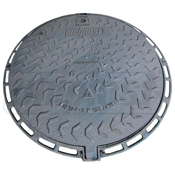 Capac canalizare Uniplast EN124 Black / Fontă  photo 1