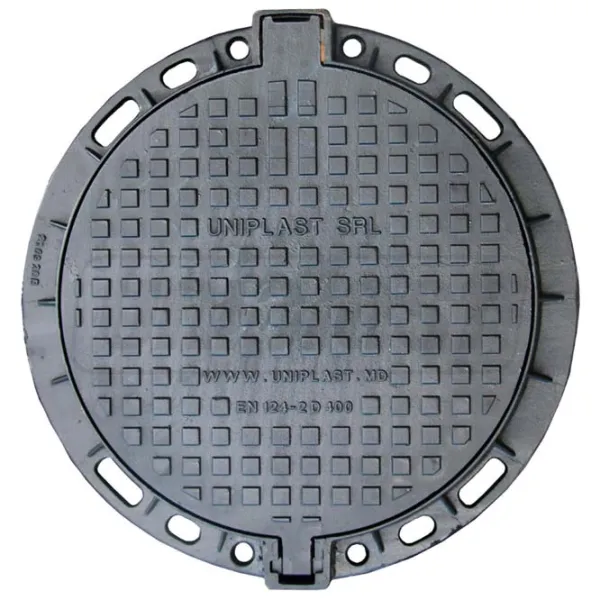 Capac canalizare Uniplast EN124 Black / Fontă  photo 2