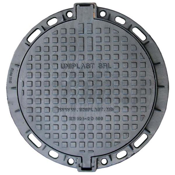 Capac canalizare Uniplast EN124 Black / Fontă  photo 2