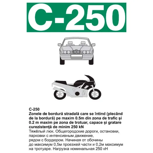 Capac canalizare Uniplast EN124 Black / Fontă  photo 4