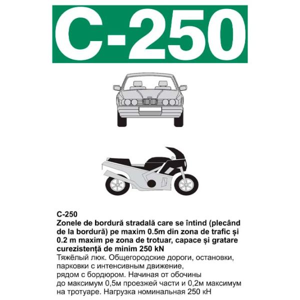 Capac canalizare Uniplast EN124 Black / Fontă  photo 4