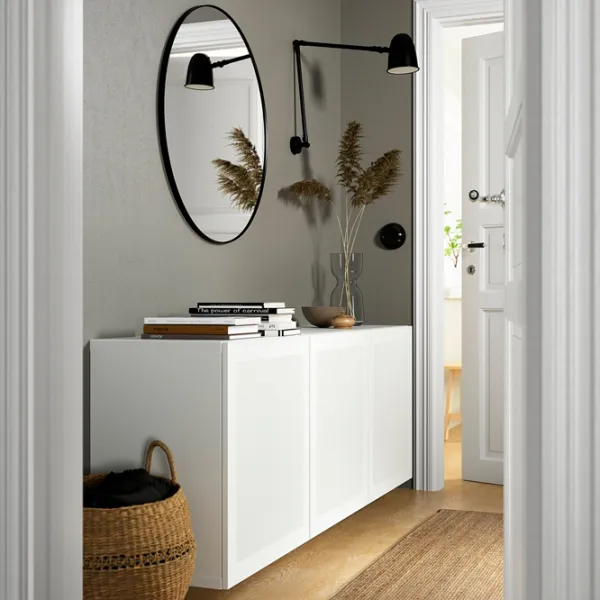 Noptiere Ikea Besta 64 x 180 x 42 / MDF / White photo 4