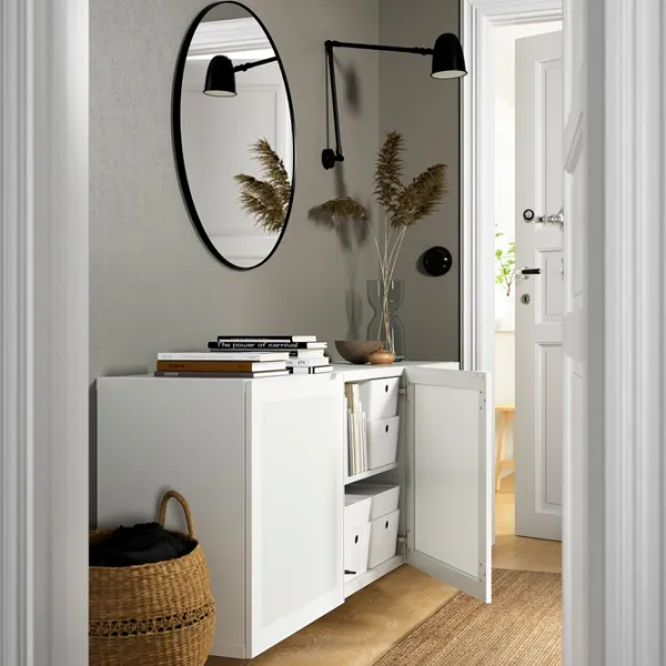 Noptiere Ikea Besta 64 x 180 x 42 / MDF / White photo 5